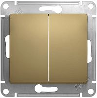 Переключатель без рамки Systeme Electric Glossa 2-кл. проходной титан картинка